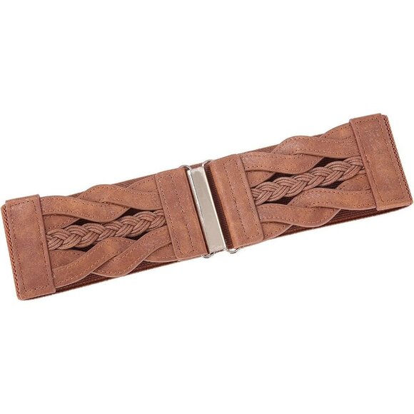 Women\'s Elastic Wide Belts Vintage Stretchy Belt Retro Fashion Cinch Belts